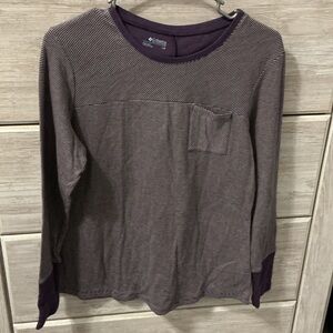 Columbia Purple Striped Crew Neck Shirt
